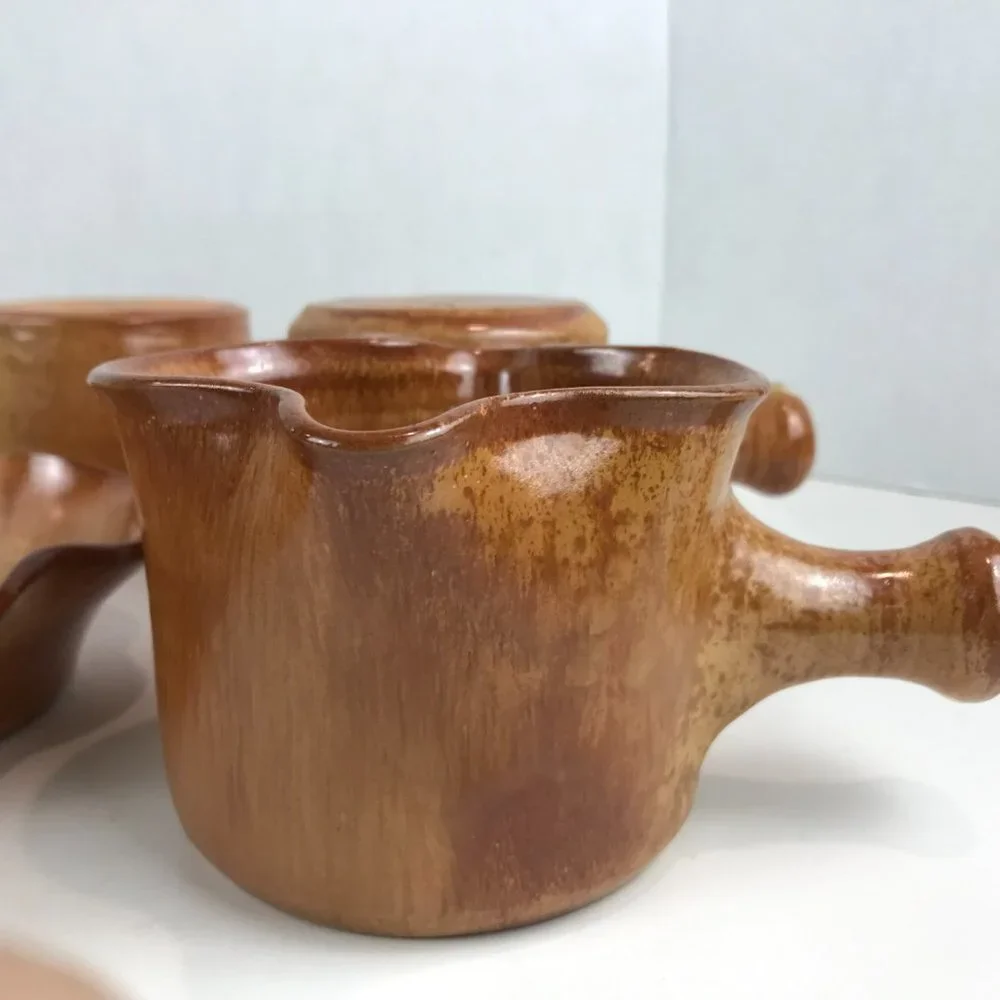 Signed, hand crafted Artisan pottery, 4 bowls, 1 plate/bowl